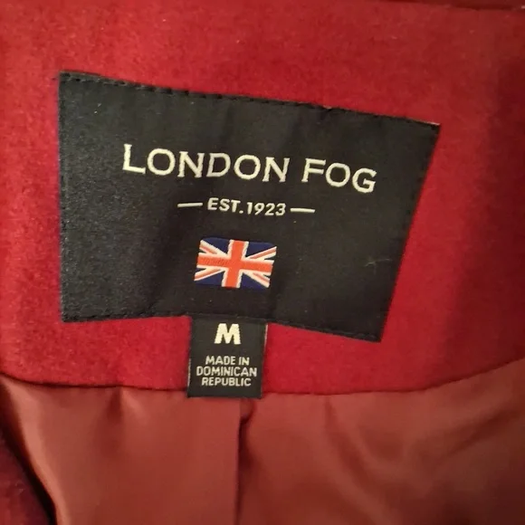 LONDON FOG Red Peacoat NWT Women's Medium Wool Coat Single-Breasted Jacket New - Picture 11 of 15